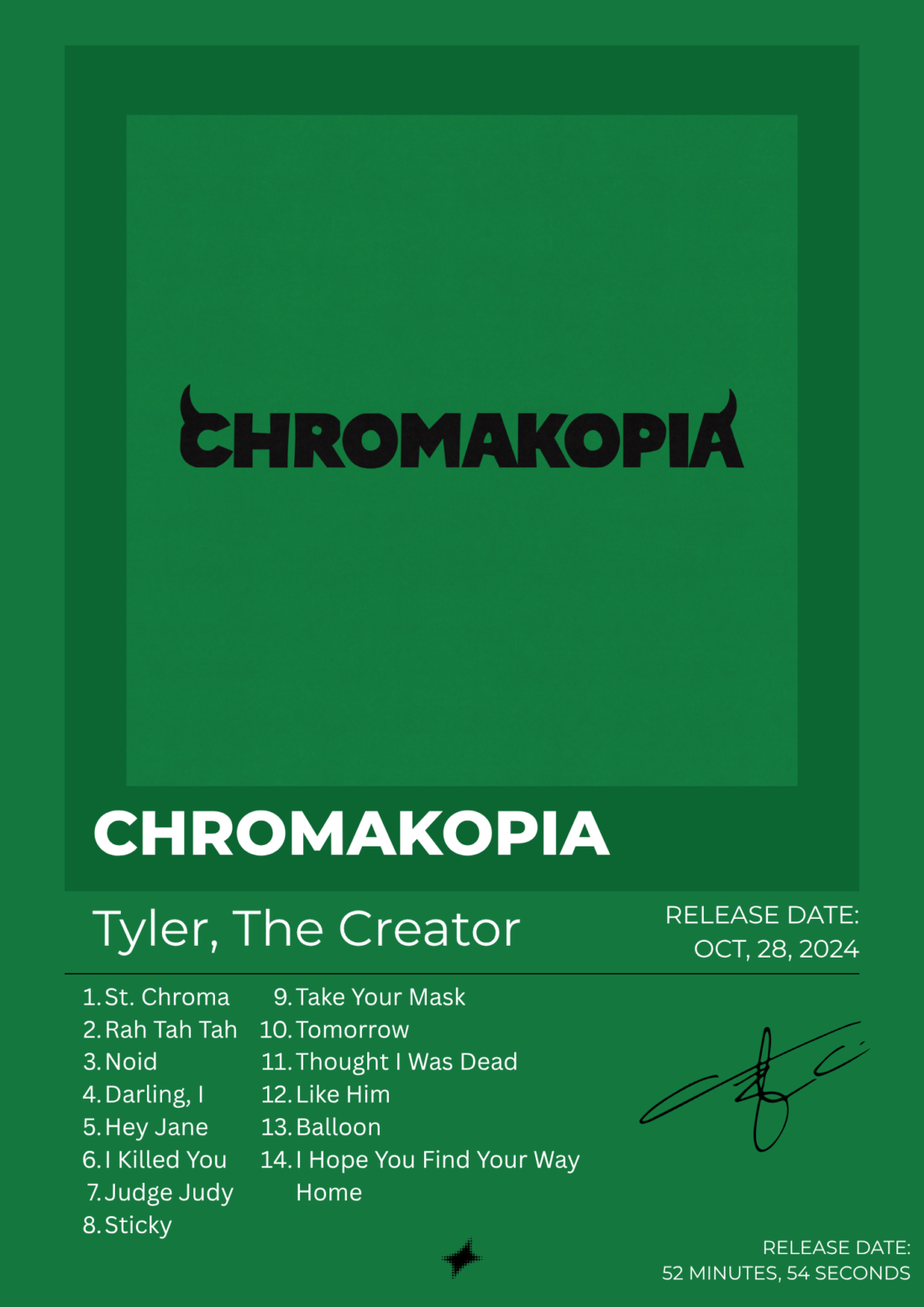 Chromakopia — Tyler, The Creator Poster (Green Light)