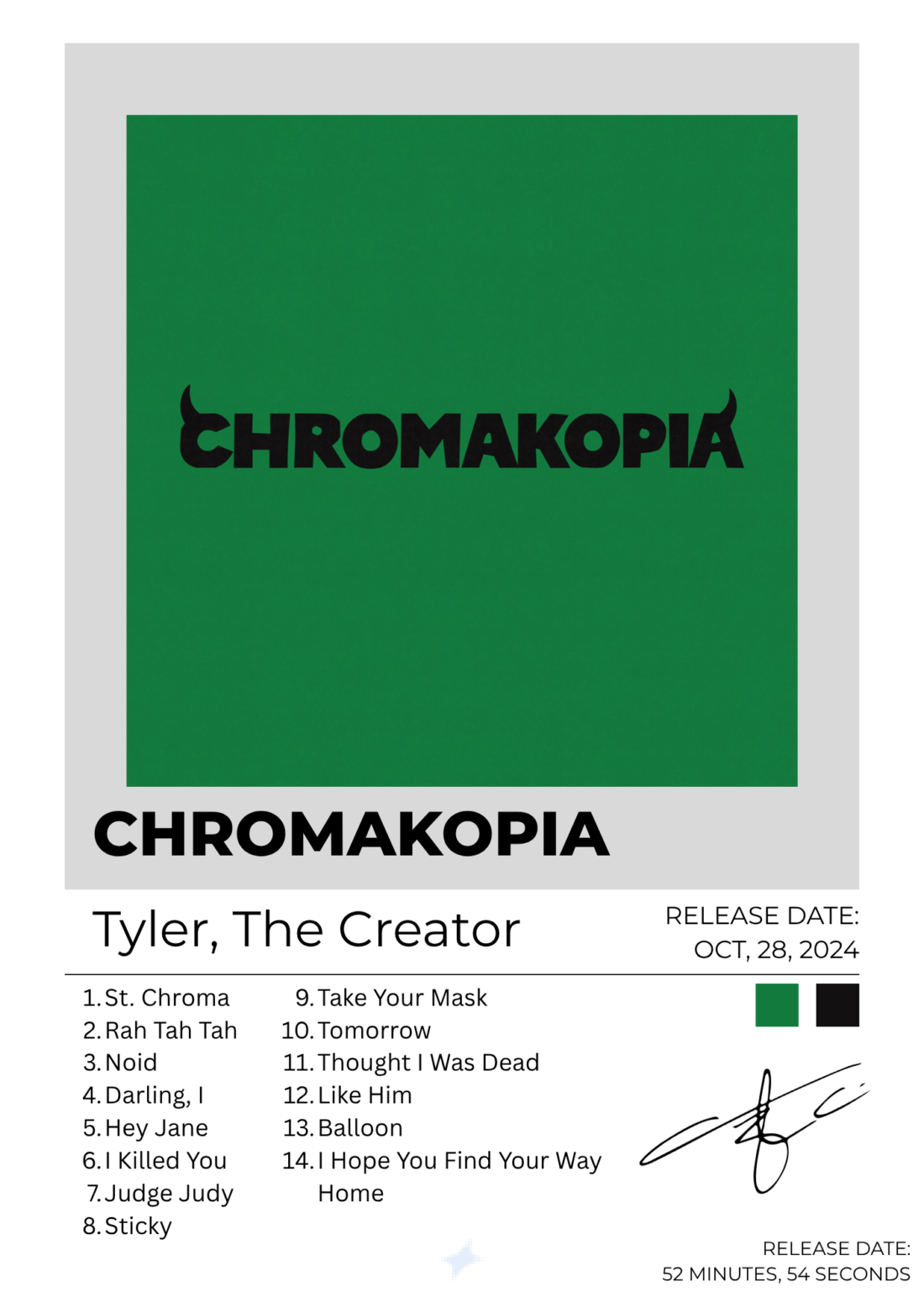 Chromakopia — Tyler, The Creator Poster (Light)