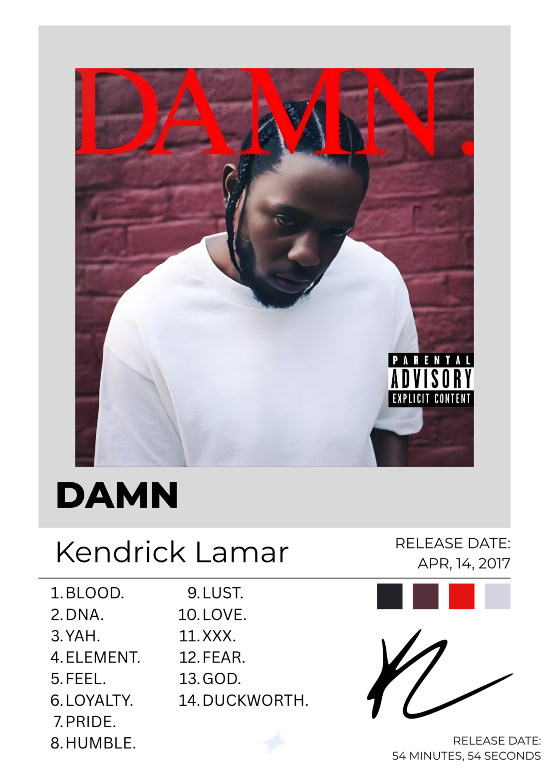 DAMN. — Kendrick Lamar Poster