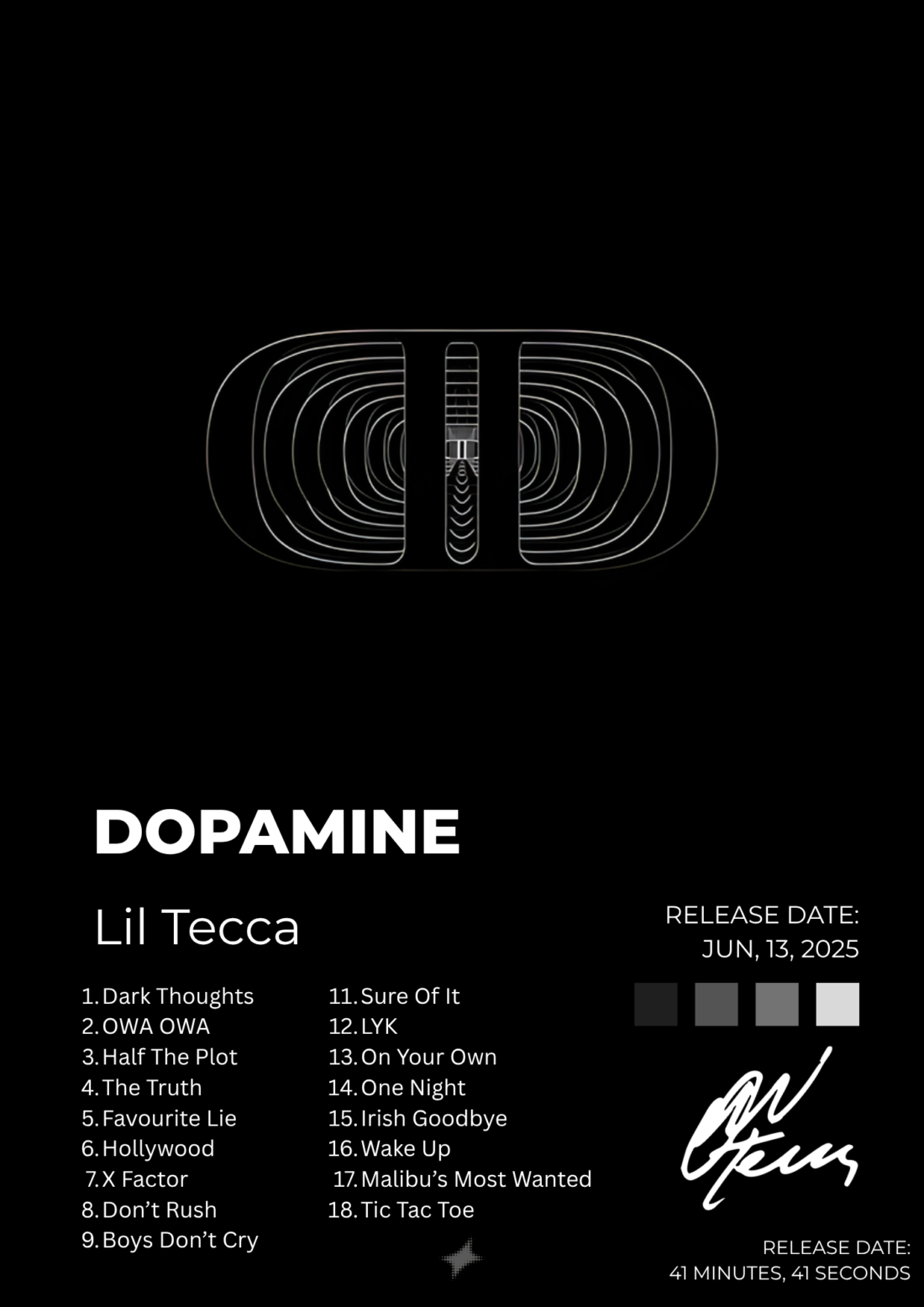Dopamine — Lil Tecca Poster (Dark)