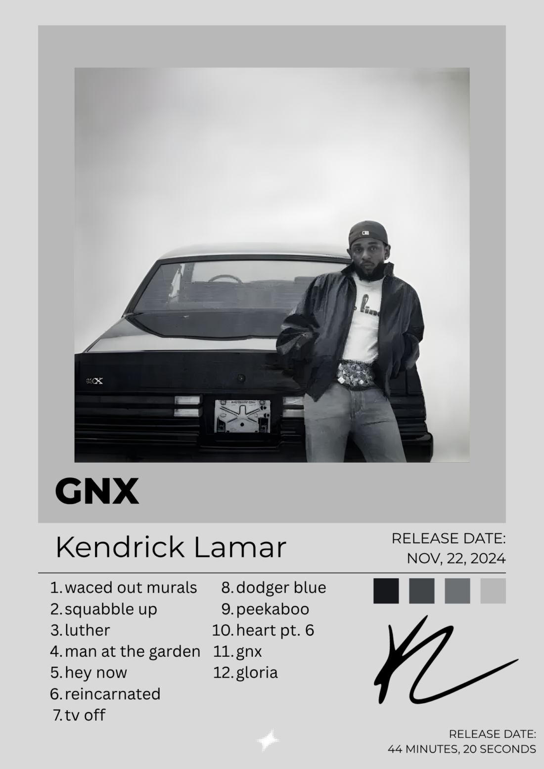 GNX — Kendrick Lamar Poster (Grey)