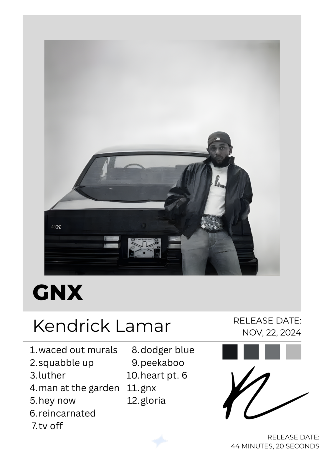 GNX — Kendrick Lamar Poster (Light)