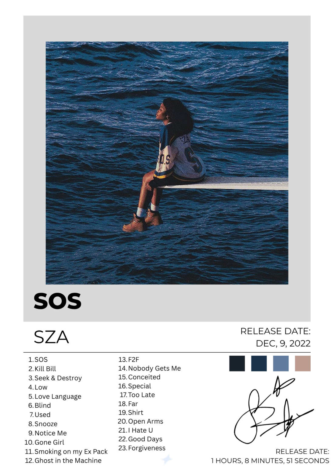 SOS — SZA Poster (Light)